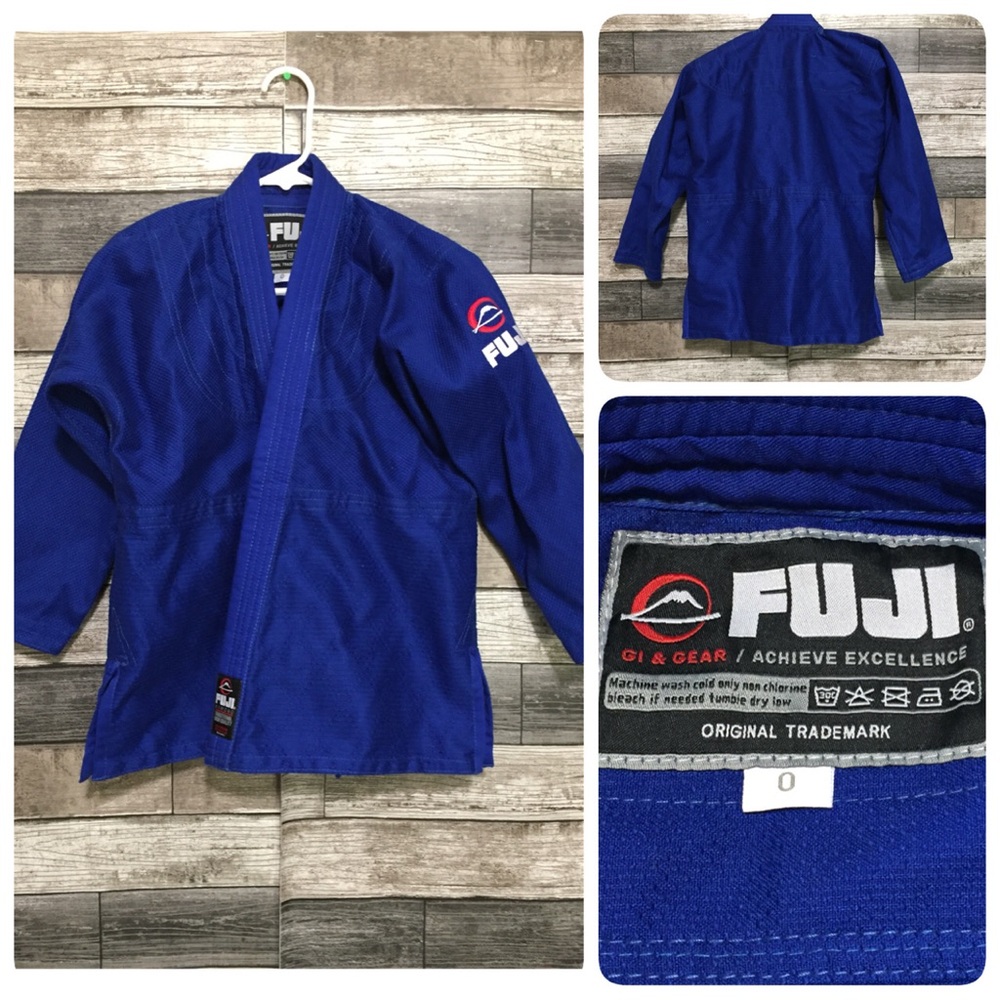 Fuji Jiu Jitsu Gi Kids Size 0 Blue MMA Heavyweight Cotton Blend (Top Only)